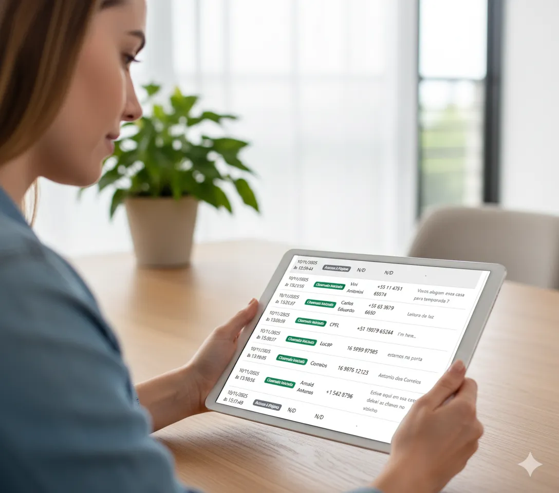Tela do histórico de visitas